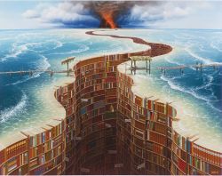 Peinture sur toile de Jacek Yerka The Gorge Of Knowledge reproduction peinte à la main
