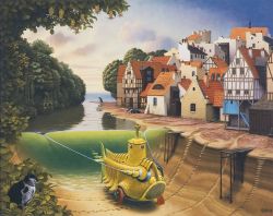 Peinture sur toile de Jacek Yerka The Tide reproduction peinte à la main