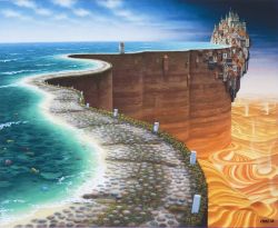 Peinture sur toile de Jacek Yerka Ultima Thule reproduction peinte à la main