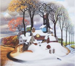 Peinture sur toile de Jacek Yerka Winter Madeira reproduction peinte à la main