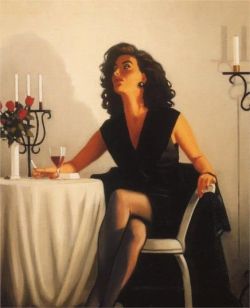Jack Vettriano Table For One reproduction peinte à la main