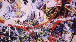 Peinture sur toile de Jackson Pollock Blue Poles - Number 11 1952 - detail reproduction peinte à la main
