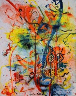 Peinture sur toile de Jackson Pollock Burning Landscape 1943 reproduction peinte à la main