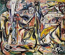 Peinture sur toile de Jackson Pollock Circumcision January 1946 reproduction peinte à la main
