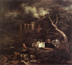 Jacob Isaacksz Van Ruisdael The Jewish Cemetery reproduction peinte à la main
