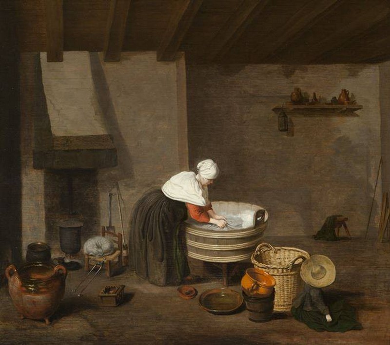 Jacob Vrel, Interior With A Woman Doing The Laundry, 1650