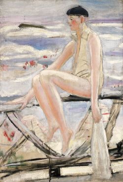 Peinture sur toile de Jacqueline Marval, Baigneur au Béret, 1923 reproduction peinte à la main