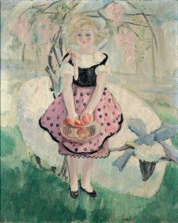 Peinture sur toile de Jacqueline Marval, Bergère des Pyrénées, c 1926 reproduction peinte à la main
