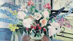 Peinture sur toile de Jacqueline Marval, Bouquet aux campanules, 1924 reproduction peinte à la main