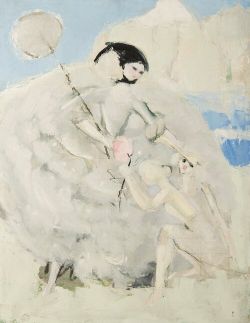 Peinture sur toile de Jacqueline Marval, Cendrillon reproduction peinte à la main