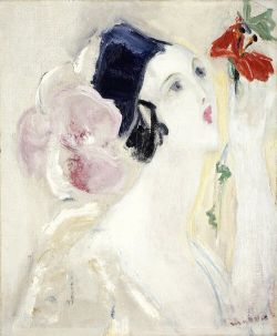 Peinture sur toile de Jacqueline Marval, Femme au pavot, c 1928 reproduction peinte à la main