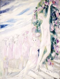 Peinture sur toile de Jacqueline Marval, L'Escalier, 1928 reproduction peinte à la main