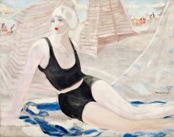 Peinture sur toile de Jacqueline Marval, La Baigneuse, c 1920 - 1923 reproduction peinte à la main