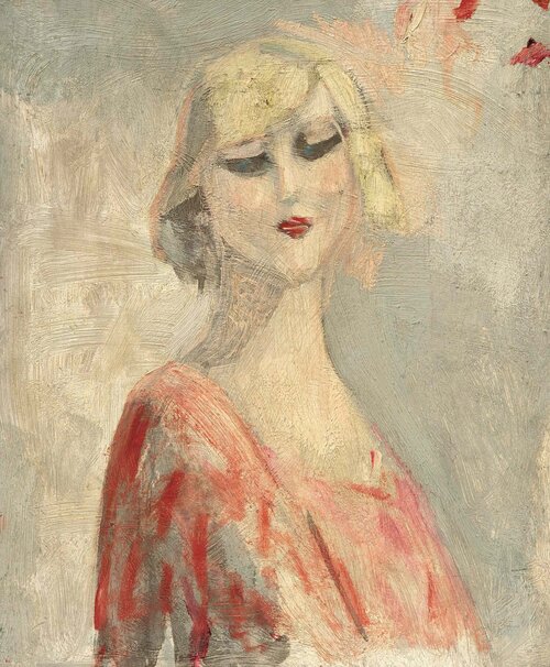 Jacqueline Marval, La Blonde au Corsage Rouge, c 1924