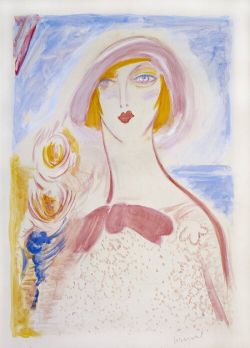 Peinture sur toile de Jacqueline Marval, La Femme en Rose, c 1925 reproduction peinte à la main