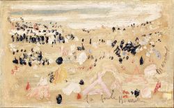 Peinture sur toile de Jacqueline Marval, La Foule, Biarritz, 1923 reproduction peinte à la main