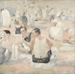 Peinture sur toile de Jacqueline Marval, À la plage, c 1923 reproduction peinte à la main