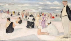 Peinture sur toile de Jacqueline Marval, Le Spectateur, 1923 reproduction peinte à la main