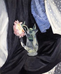 Peinture sur toile de Jacqueline Marval, Rose dans une Carafe reproduction peinte à la main