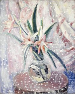 Peinture sur toile de Jacqueline Marval, Vase d'Amaryllis, c 1925 reproduction peinte à la main