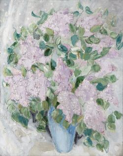 Peinture sur toile de Jacqueline Marval, Vase de Lilas, 1921 reproduction peinte à la main