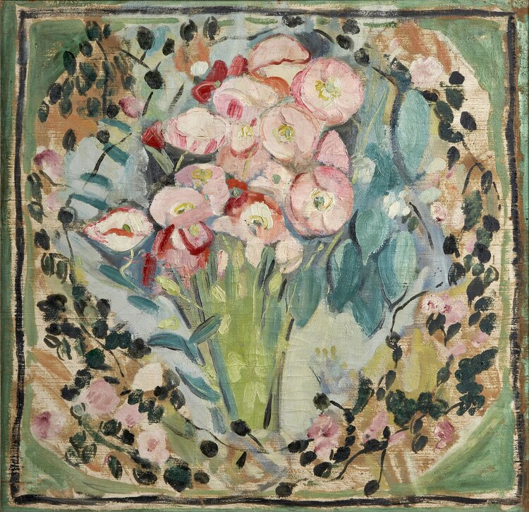 Jacqueline Marval, Vase de Roses, projet pour un foulard