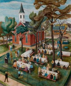 James Baare Turnbull, The Church Supper, 1934 reproduction peinte à la main