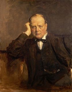 Peinture sur toile de James Guthrie Sir Winston Churchill reproduction peinte à la main