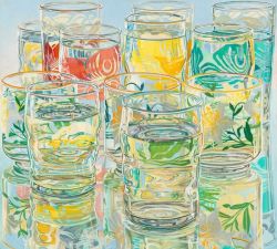 Janet Fish Painted Water Glasses 1974 reproduction peinte à la main