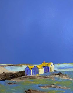 Janis H Sanders The Blue House reproduction peinte à la main