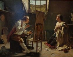Jean-alphonse Roehn Le Peintre Et Son Modele reproduction peinte à la main