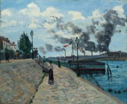 Jean-Baptiste Armand Guillaumin, The Seine at Charenton (formerly Daybreak), 1874 reproduction peinte à la main