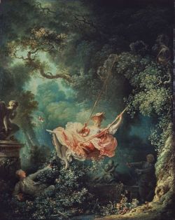 Jean-Honoré Fragonard, Les Hasards Heureux de L'Escarpolette (“The Swing”), 1767 reproduction peinte à la main