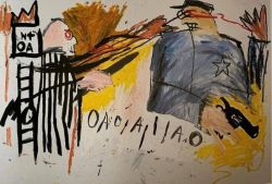 Peinture sur toile de Jean-michel Basquiat Sheriff 1981 reproduction peinte à la main