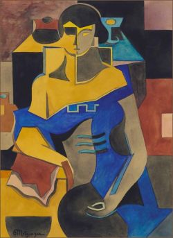 Jean Metzinger Etude Pour La Femme En Bleu reproduction peinte à la main