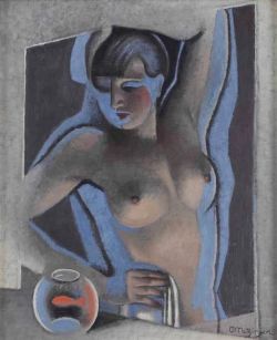 Peinture sur toile de Jean Metzinger Suzanne Nude With A Gold Fish 1930 reproduction peinte à la main