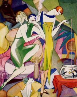 Jeanne Mammen Gold Fischfang 1925 reproduction peinte à la main