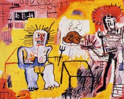 Peinture sur toile de Jm Basquiat Arroz Con Polo reproduction peinte à la main
