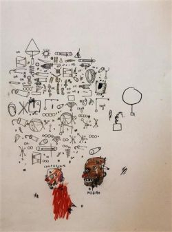 Peinture sur toile de Jm Basquiat Caucasian Negro reproduction peinte à la main