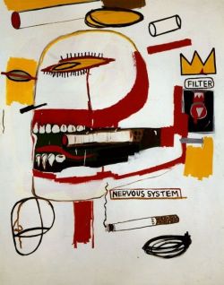 Peinture sur toile de Jm Basquiat Nervous System reproduction peinte à la main