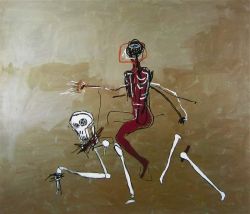 Peinture sur toile de Jm Basquiat Riding With Death reproduction peinte à la main