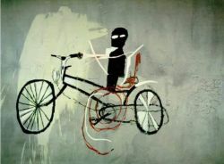 Peinture sur toile de Jm Basquiat The Bicycle Man 1984 reproduction peinte à la main