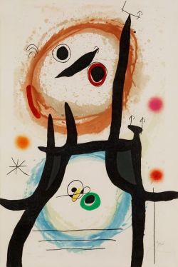 Peinture sur toile de Joan Miro La Femme Angora 1969 reproduction peinte à la main