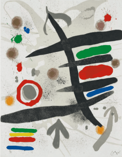 Peinture sur toile de Joan Miro Les Perseides - One Plate 1970 reproduction peinte à la main