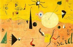Peinture sur toile de Joan Miro Paysage Catalan - Le Chasseur reproduction peinte à la main