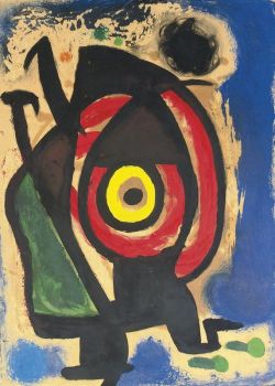 Peinture sur toile de Joan Miro Personnage 1976 reproduction peinte à la main