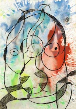 Peinture sur toile de Joan Miro Tete 1974 reproduction peinte à la main