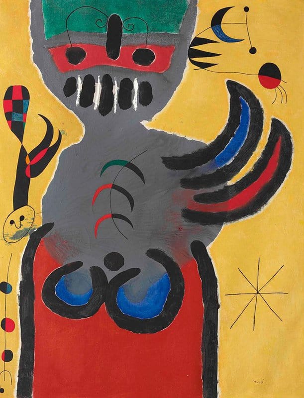 Joan Miro The Stem Of The Red Flower Grows Toward The Moon 1952