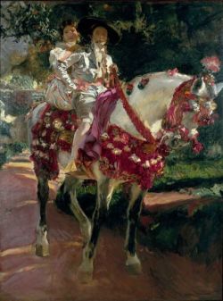 Peinture sur toile de Joaquin Sorolla, The Painter's Daughters Elena And Maria In Old-fashioned Valencian Costume - 1908 reproduction peinte à la main