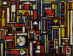 Peinture sur toile de Joaquín Torres-García, Constructivo a cinco tonos, 1943 reproduction peinte à la main